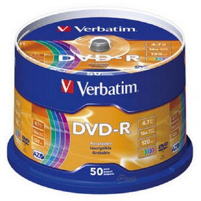 威寶 Verbatim DVD-R 16X 五彩版 50片桶裝